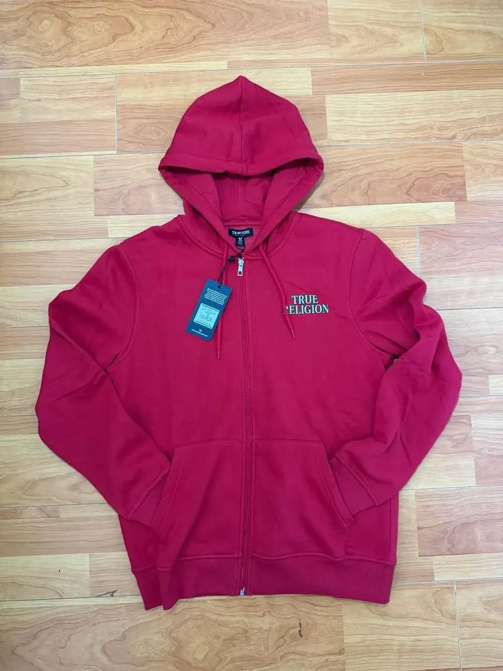True Religion HS Filled AOP Zip Hoodie Trv Red Size M